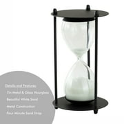 Mainstays 7 Black Metal and Glass Decorative Table Top Hour Glass with White Sand