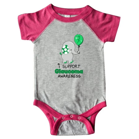 

Inktastic I Support Glaucoma Awareness Elephant and Balloon Gift Baby Boy or Baby Girl Bodysuit