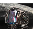thumbnail image 4 of Roarsilver Mystic Topaz Silver Ring-Mens Handmade Ring-Men's Rings-Gift for Him and Her-925 Rings for Men-Handmade Mystic Topaz Ring-Men's Topaz Ring | 9, 4 of 5