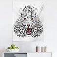 thumbnail image 1 of Black White Tapestry, Leopard Illustration Predator Angry Silhouette Endangered Species Amber Eyes, Fabric Wall Hanging Decor for Bedroom Living Room Dorm, 5 Sizes, Black White Amber, by Ambesonne, 1 of 1