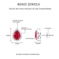 thumbnail image 4 of Rosec Jewels 5X7 MM Pear Cut Created Ruby Classic Stud Earring with Diamond Accent, 18K White Gold, 4 of 6