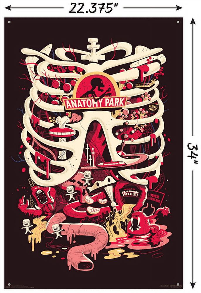 Rick And Morty - Anatomy Park Wall Poster with Push Pins, 22.375" x 34"