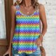 thumbnail image 1 of Puntoco Camisetas ajustadas para mujer Camiseta sin mangas de cuello redondo con estampado de moda informal y holgada de verano para mujer, 1 of 5