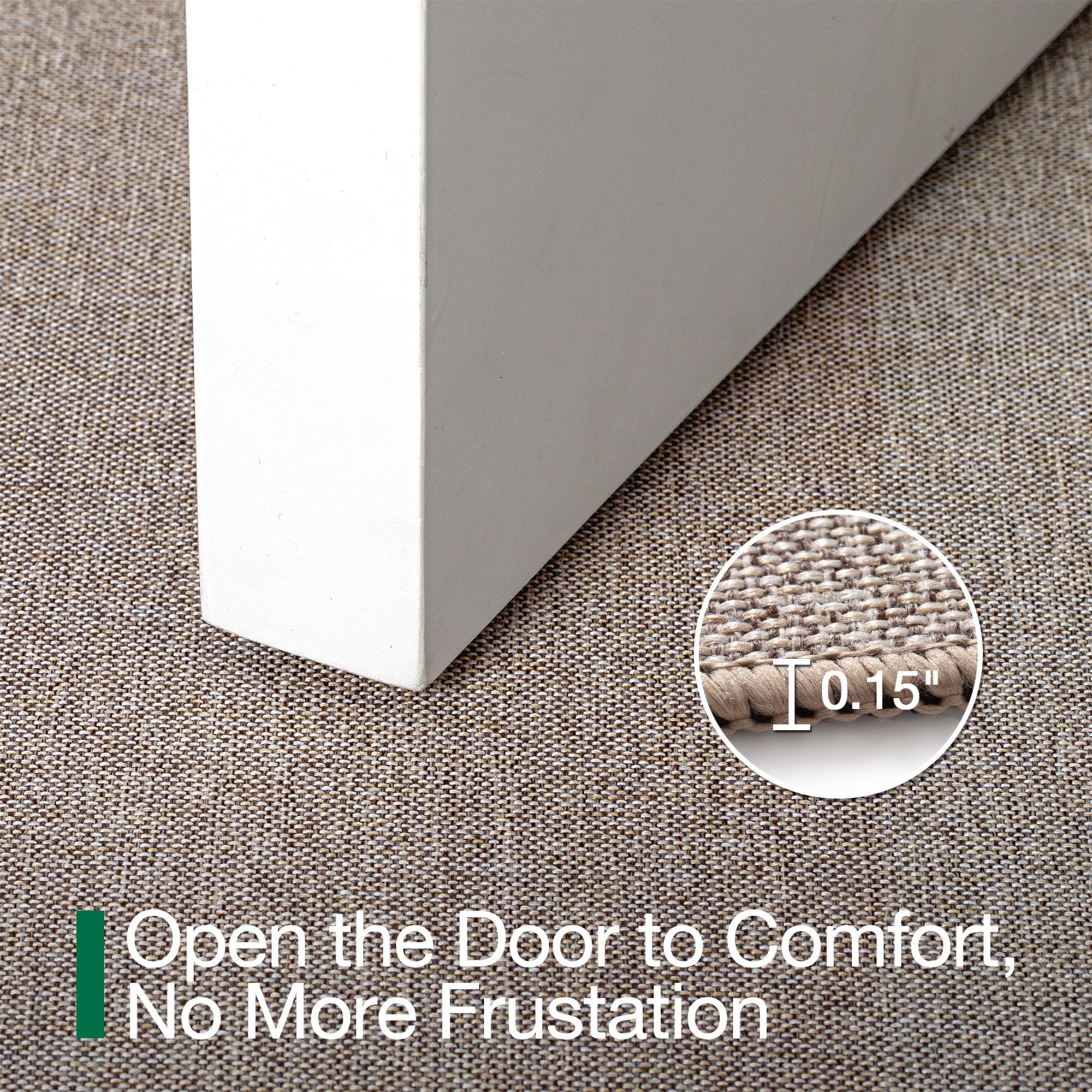 FRABE Ultra Thin Door Mat for Entryway, Low Profile Non Slip Rubber Backing Indoor Doormat, Easy Clean Welcome Entrance Mat for Inside House, Patio, Khaki 24"x36"