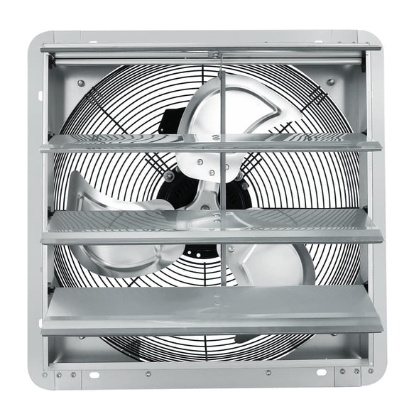 Dranite 16'' High-Speed 2000 CFM Aluminum Attic Exhaust Fan with AC Motor, Wall-Mounted, for Ventilation Cooling in Greenhouses, Garages, Sheds, Workshops, FCC Certified