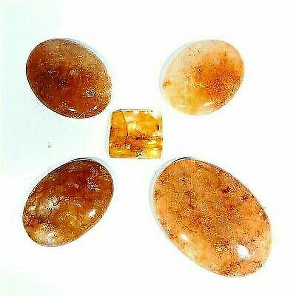 5pcs Lot 276.95Cts Natural Goldy Jasper Oval Cabochon Loose Gemstone