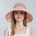 thumbnail image 2 of IDALL Sun Hat Visor Hats Women Outdoor Sunscreen Sun Hat All Match Tethered Large Brimmed Sun Hat Beach Hat Summer Hats Pink One Size, 2 of 6