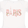 thumbnail image 4 of Inktastic Pink Paris Eiffel Tower with Flowers Boys or Girls Long Sleeve Baby Bodysuit, 4 of 5