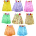 thumbnail image 1 of 8 Uds. Falda Hula Multicolor de seda hawaiana con flores de imitación para fiesta para niñas/mujeres, accesorio para fiesta hawaiana Luau Hawaii, 1 of 5