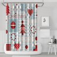 thumbnail image 1 of Rideau de Douche pour Salle de Bain Bonhomme de Neige Flocon de Neige Argent Rouge Noël Rideaux de Douche Durables Cool Crochets de Rideaux de Salle de Bain Inclus,72x72 Pouces, 1 of 5