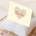 thumbnail image 2 of Thank You Greeting Cream Cards and Envelopes, Beautiful and Romantic Love Hearts Valentine’s Day Greetings for Husband, Wife, Boyfriend, or Girlfriend | 4.25” x 5.5” (A2 Size) | 25 per Pack, 2 of 5