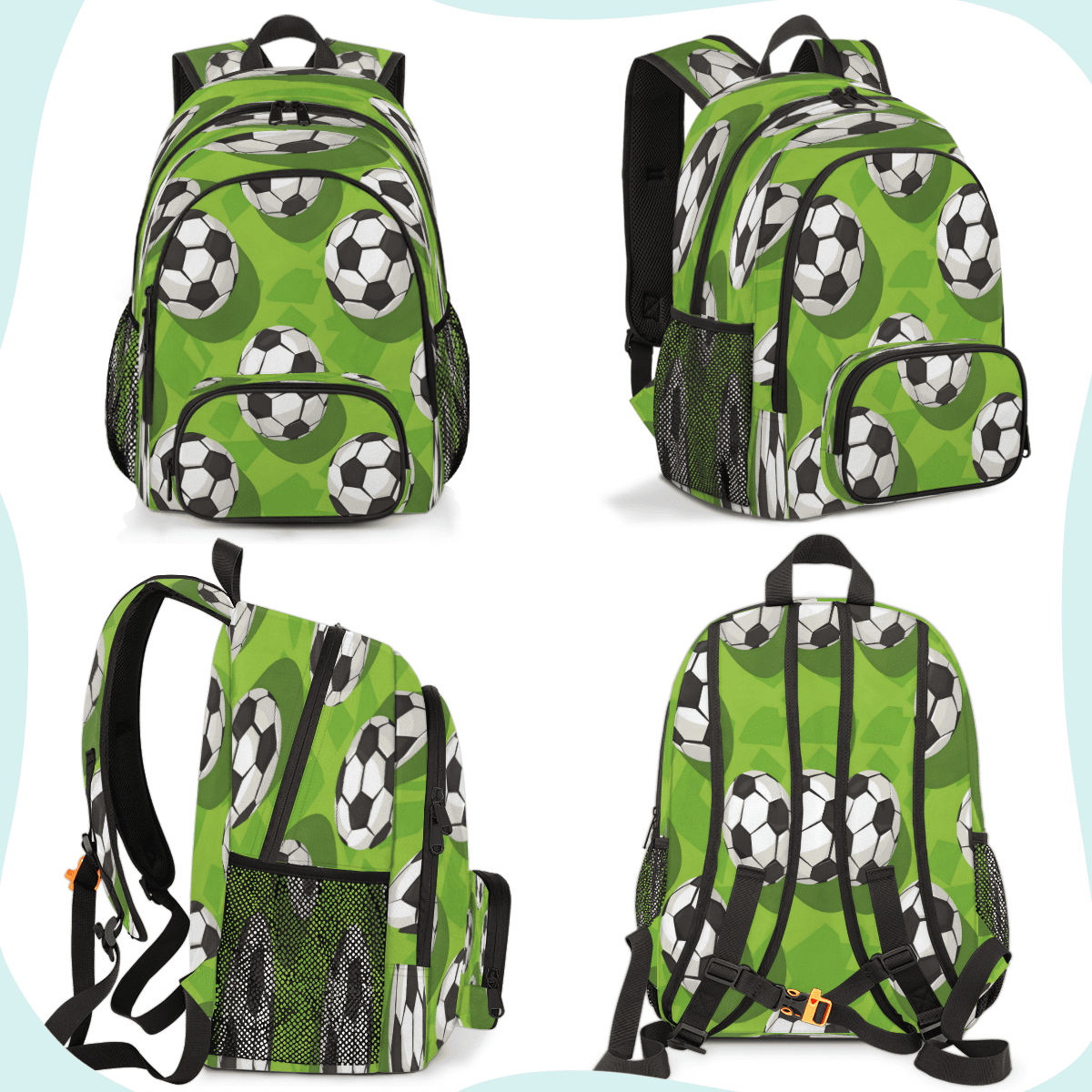 Herdesigns Sport Soccer Ball Laptop Backpack for Women Men, Work Computer Backpacks, 18.3 Inch Large Computer Nurse Teacher Bags Travel Casual Daypack