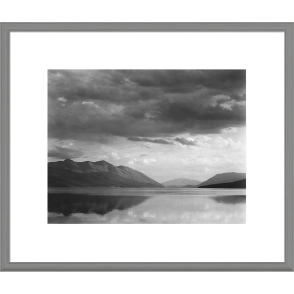 Global Gallery Ansel Adams 'Evening, McDonald Lake, Glacier National Park, Montana - National Parks and Monuments, 1941' Framed Wall Art