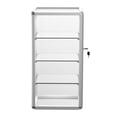 thumbnail image 7 of 14"W x 27"H x 12"D, Silver Aluminum Tempered Glass Top Display Case with Lock, Key and 3 Glass Shelves for Retail, Mall and Office Display, 7 of 7
