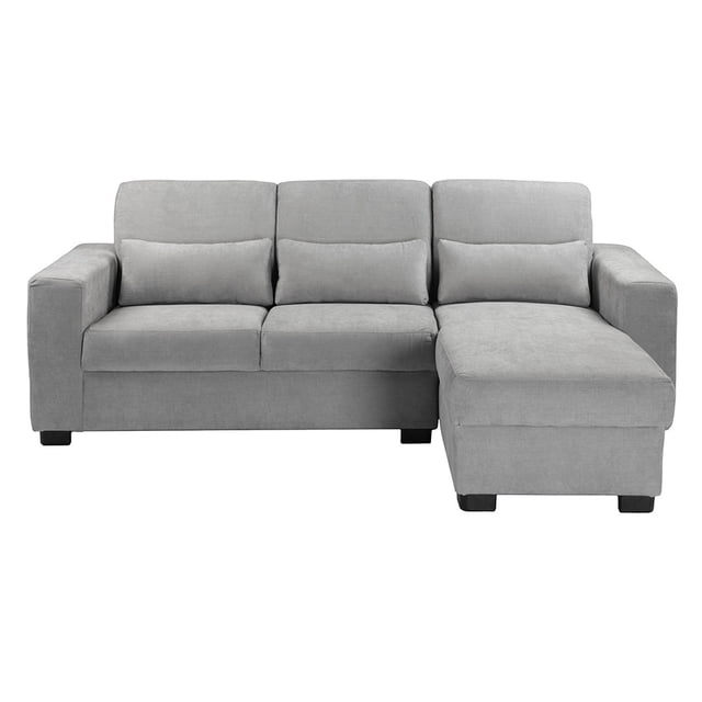Sofá Love Chaise Derecho en L Eros 3 Plazas Gris para Sala