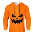 thumbnail image 5 of Chemise Décontractée Imprimée Halloween pour Hommes Col Rond Boutonnée Design Taches de Sang Manches Longues Grande Taille Haut Confortable Élégant, 5 of 5