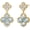 Mar.-Aquamarine, variant on Dangle Earrings for Women 14K Gold Plated Four Leaf Clover Dangling Drop Birthstone Stud Earrings Trendy Flower Birthstone Jewelry Birthday Gifts