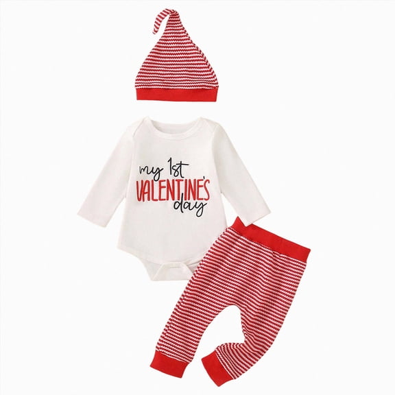 Staki Newborn Outfits Baby Girl Newborn Baby Girl Fall Outfit Set Bodysuit Pants Infant Clothes Long Sleeve Jumpsuit Bodysuit Tops Cute Clothing 6 12 Months(Red, 6-12 Months)