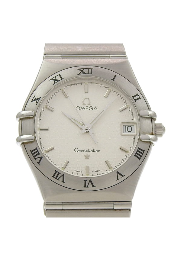 Pre-Owned Omega Constellation Watch 1512.30 Stainless Steel 1998 Quartz Analog Display White...