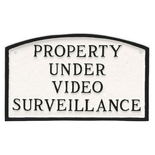 Montague Metal Products Arch Property Under Video Surveillance Statement Plaque, 10" x 15"