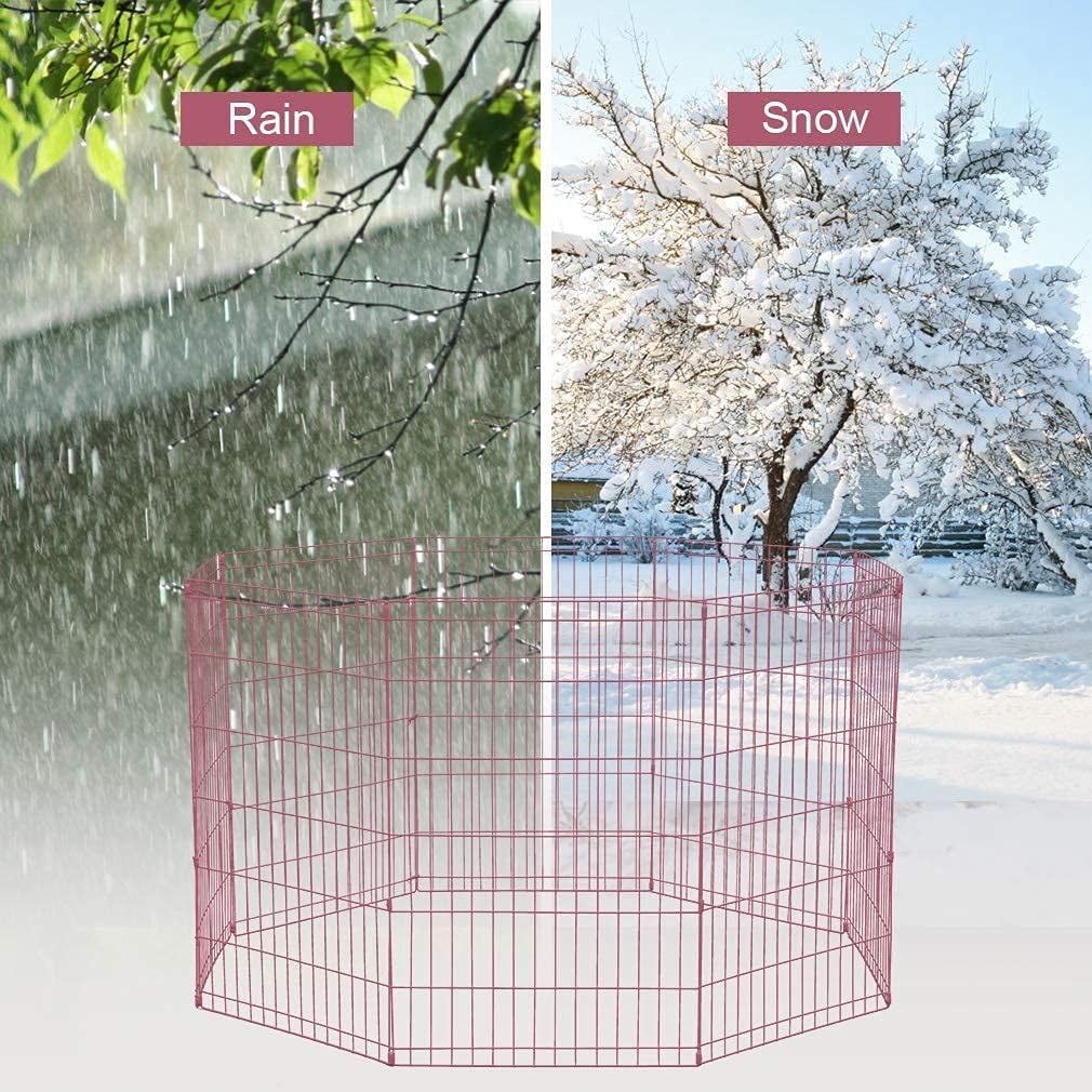 YRLLENSDAN 36'' Dog Pen for Outside, 8 Panel Exercise Fences Dog Kennel for Backyard Pet Playpen Crate Fence Pet Gate with Door Puppy Play Yard for Small Medium Large Dogs