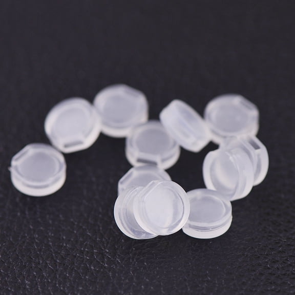 Comfort Plastic Pads for Clip on Earrings Anti-Pain Clip on Earring Cushion Clear 7.5x3mm Hole: 1.5x3.5mm DIY