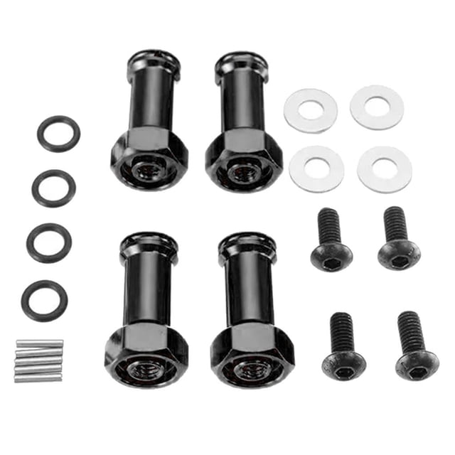 Adaptador de extensión de cubo hexagonal de rueda de 12 mm Zulema para 1/14 Wltoys 144001 Negro