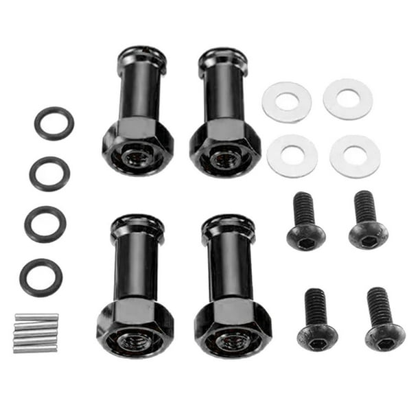 Adaptador de extensión de cubo hexagonal de rueda de 12 mm para Wltoys 144001 de 1/14, ligero y duradero Negro