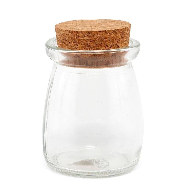 24ea 4 Oz 21/4 X 23/4 Clear Glass Jar W/Cork Stopper Diameter 2