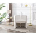 thumbnail image 2 of Guyou Modern Barrel Side Chair, Cute Upholstered Velvet Accent Chair with Back for Living Room Bedroom Children's Room Reception Room, Cream, 2 of 9