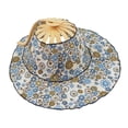 thumbnail image 2 of Wxqbjtam 2 in 1 Bamboo Fan Foldable Sun Hat Floral Sunscreen Cap Portable Multifunctional blue flower, 2 of 9