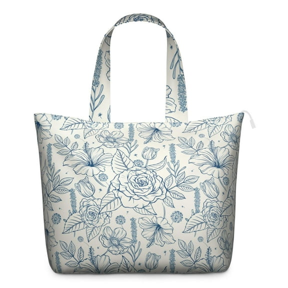 Flower Women's Large Weekend Travel Bag Moving Canvas Handbag Thick Double Layer Beach Weekend Travel Unisex Hospital Maternity Delivery with Toiletry Waterproof