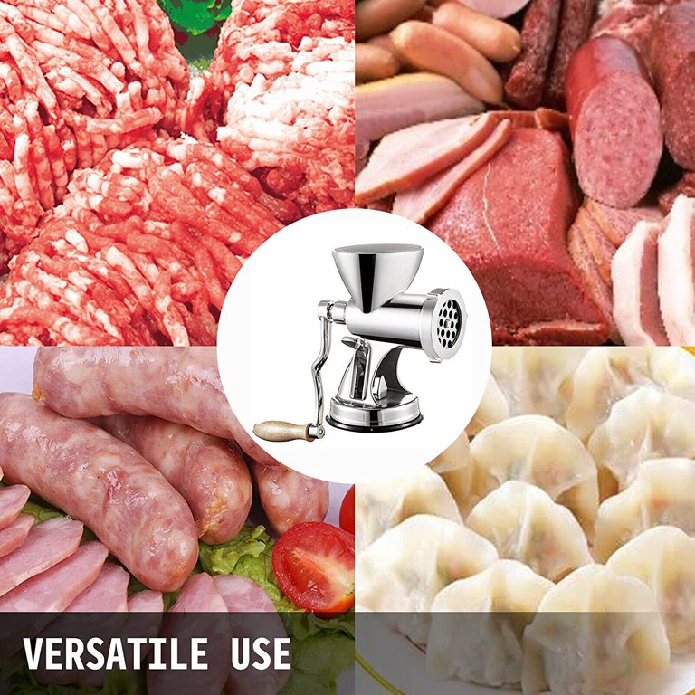 Manual Meat Grinder Sausage Stuffer Filler Hand Crank Mincer Stainless  Steel Meat Processor Grinding Machine Ground Chopper Home Use for Beef  Chicken