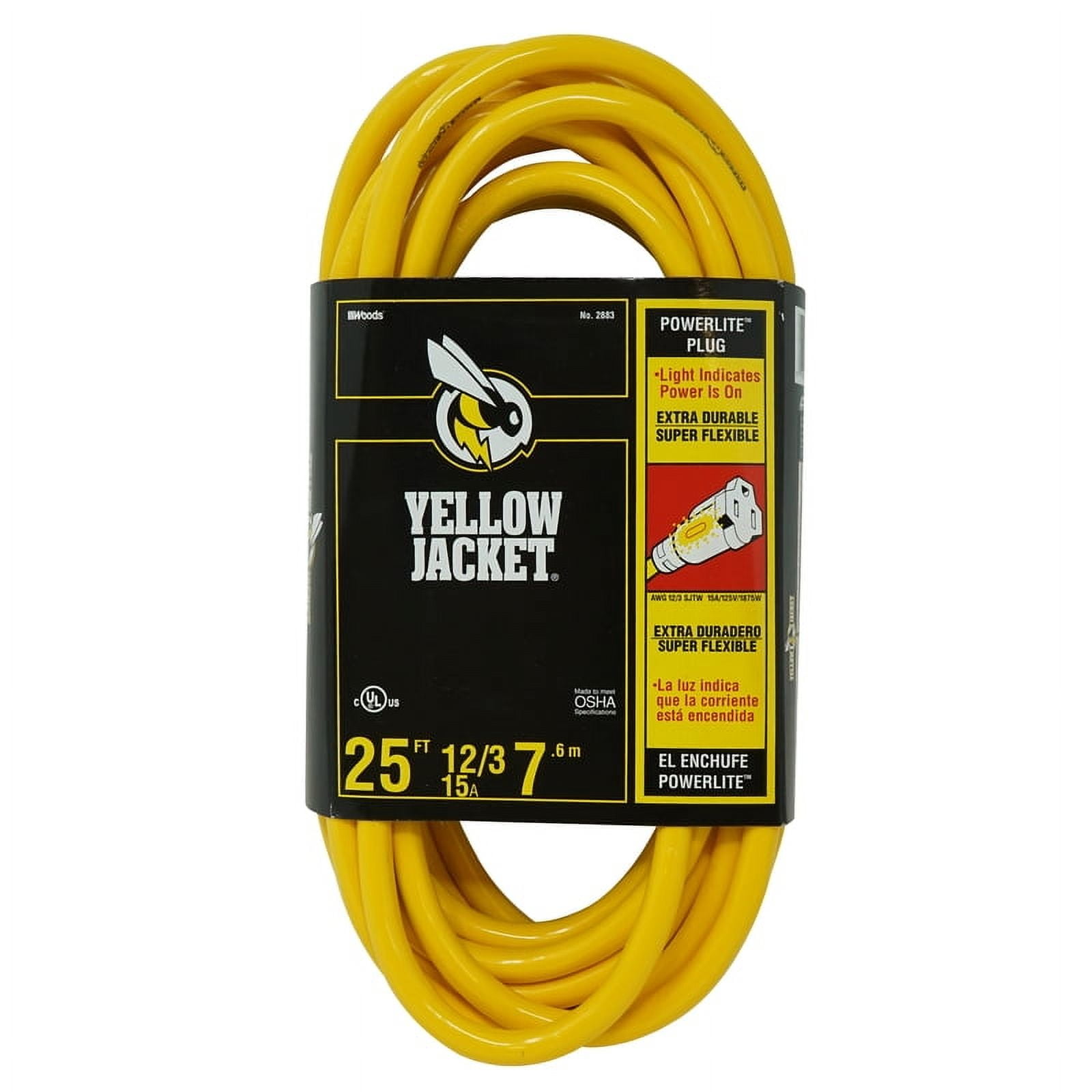 Yellow Jacket 2884 12/3 Heavy-Duty 15-Amp Extension Cord
