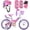 Pink, variant on Titan Girl's Pink Flower Princess BMX Bike for 4-9 Years Girls with Training Wheels 16 Inch Kids Toddler Bicycle with Protective Elbow Knee Pads and a Small Size Helmet