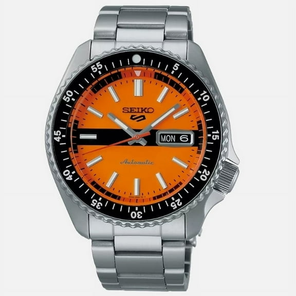 Seiko 5 Sports SRPK11 Automatic Orange Dial Day Date Display Watch