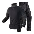 thumbnail image 2 of guisaled Tactical Tracksuit Set for Men Long Sleeve Fashion Sweatsuits Military Camouflage Tactical Lapel Shirt Pants Suit, 2 of 3