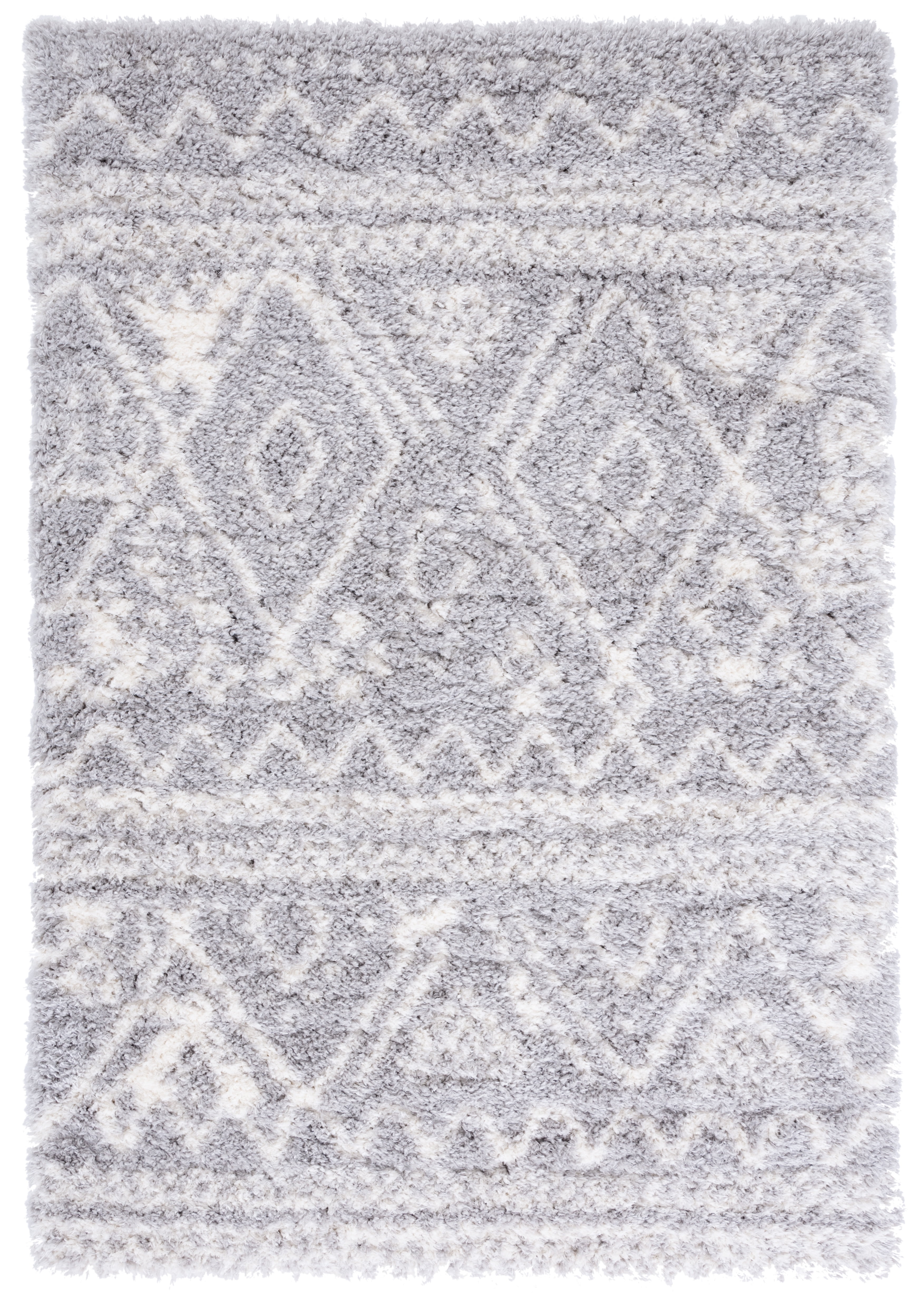Safavieh Flokati Claudia Aztec Polyester Shag Area Rug, Gray/Ivory, 4' x 6'