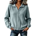 thumbnail image 3 of Axdhxbd Zip Up Cardigan Sweaters for Women Double Zipper Open Front Sweater Ribbed Knit Long Sleeve Cardigans Loose Fit Fall Winter Sweater Coats Free Size, 3 of 7