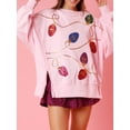 thumbnail image 2 of KelaJuan Women Christmas Sweatshirt, Long Sleeve Crew Neck Sequined Slit Hoodie Pullover for Casual Daily, 2 of 5