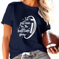 thumbnail image 1 of TSADFHJI Hauts pour Femmes Élégants Vacances Mode Décontractée Ample Rugby Imprimé Col Rond T-Shirt Manches Courtes TTTG Marine, 1 of 6