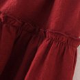 thumbnail image 4 of Vedolay Fringe Skirt Women's High Waist Flared Skirt Pleated Midi Skirt with Pocket,Red L, 4 of 5