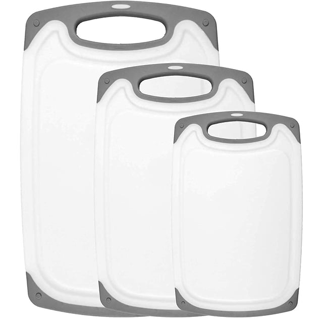 Juego de tablas de cortar HOMWE sin BPA con mangos antideslizantes, paquete de 3