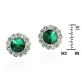 thumbnail image 4 of Emerald Green Round Sparkle Crystal .925 Silver Stud Earrings, 4 of 4