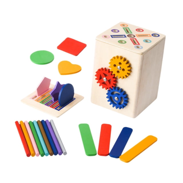 Juguete de clasificación de forma de color de madera, clasificador de forma, juguete sensorial educativo Fine Motor Skilling Game para niños de 1 a 3