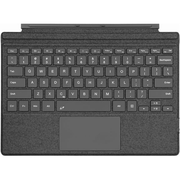 7 Color Backlit Wireless Keyboard with Multi-Touch Trackpad, Slim Portable Type Cover Fit Surface Pro 3 4 5 6 7 7 , Gray