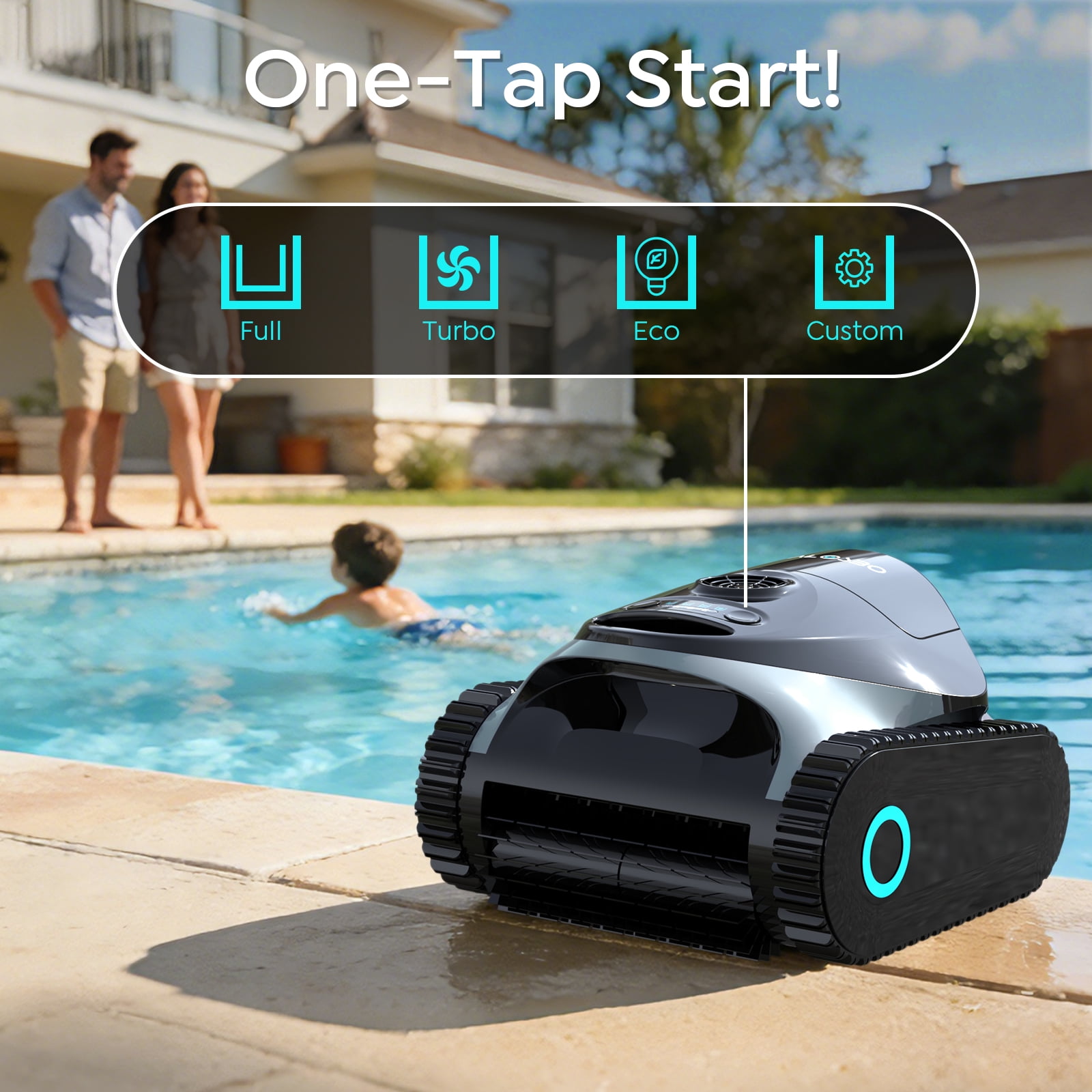 Talosbo C1 Cordless Robotic Pool Vacuum Cleaner with Wall & Waterline Cleaning, 180 Min for Inground Pools Up to 615 Sq.ft,Dual Filtration, Smart Navigation, App Support
