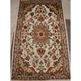 thumbnail image 2 of Rectangle Area Rug Ivory Medallion Flowers Hand Knotted Wool Silk Carpet (5 x 3)', 2 of 8