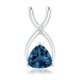 thumbnail image 2 of ANGARA 0.5 Ct Natural Trillion London Blue Topaz Criss-Cross Pendant Necklace For Women In Sterling Silver | November Birthstone, Anniversary, Jewelry Gift for Women | Blue Topaz Pendant with Chain, 2 of 7