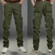 thumbnail image 3 of Pantalones cargo para hombre, multibolsillos, para exteriores, para hombre, multibolsillos, para senderismo, estilo coreano, color caqui, nuevos, de estilo largo, 3 of 5